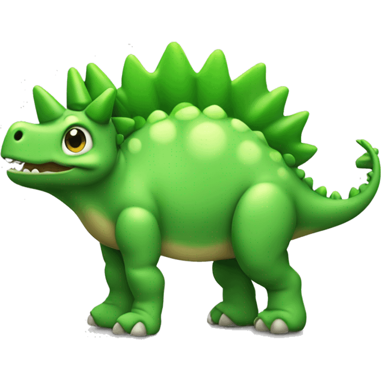 Cute Green stegosaurus looking to the left emoji