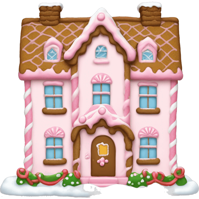 Light pink  gingerbread house￼ emoji