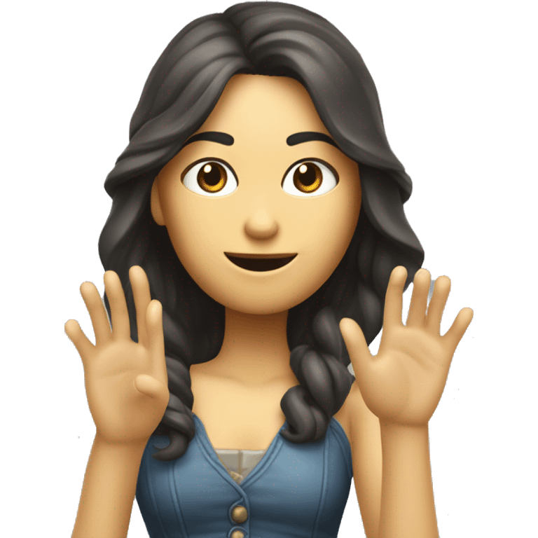 Lara Crofts Büste mit winkender Hand emoji