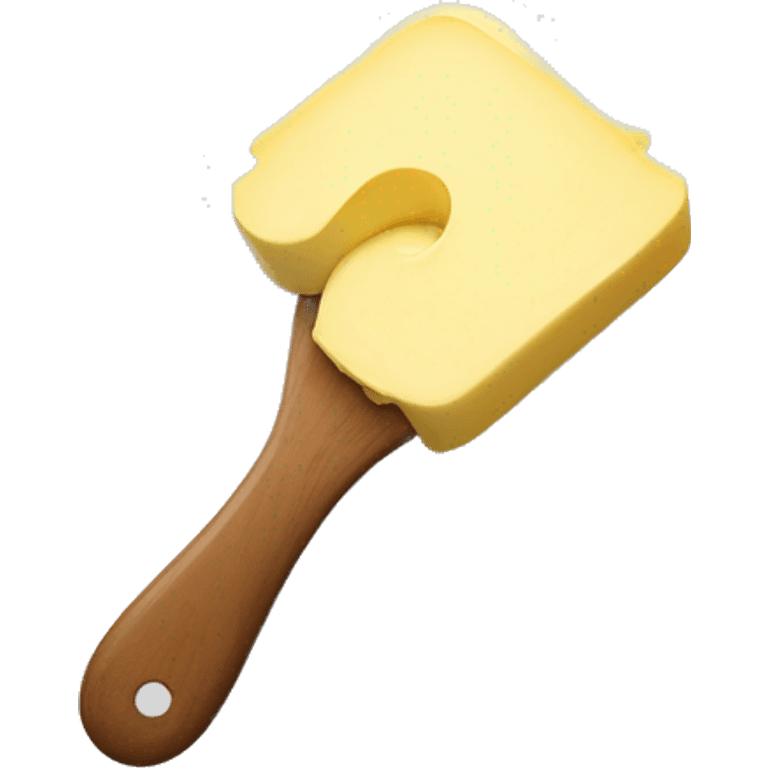 A curl of margarine on the tip of a butter knife emoji