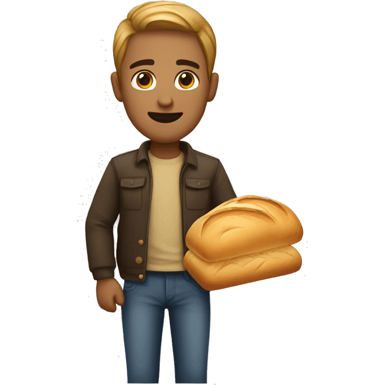 man with a bread heaad emoji