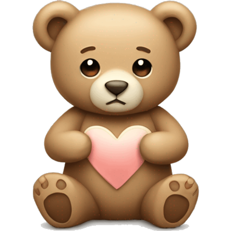 A Teddybear with a beige heart  emoji