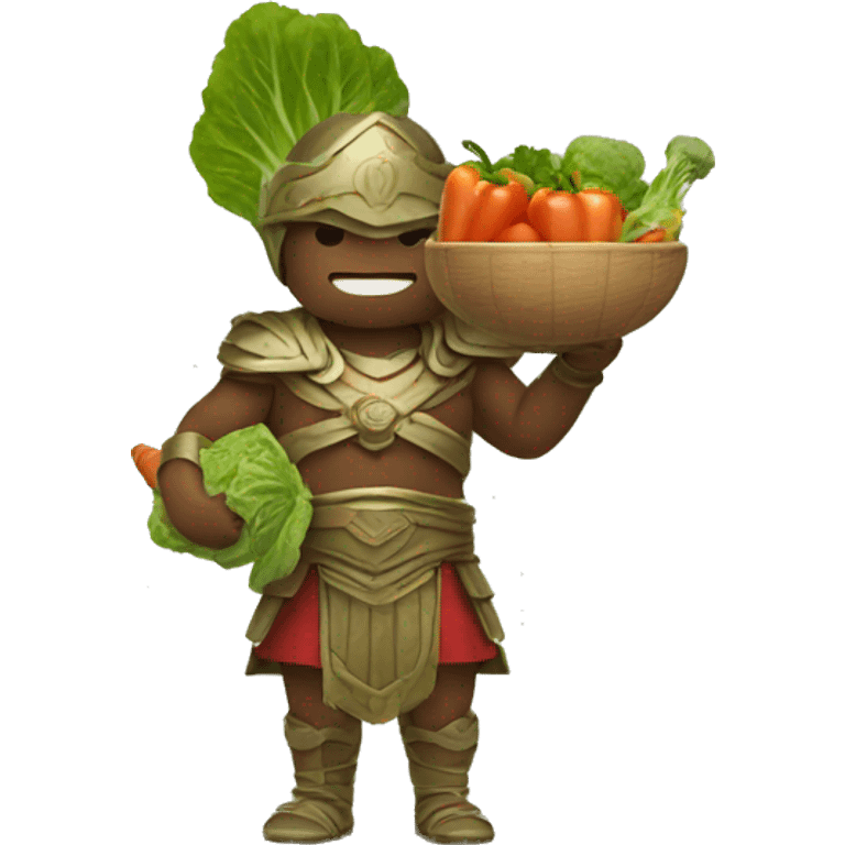 A warrior eating vegetables  emoji