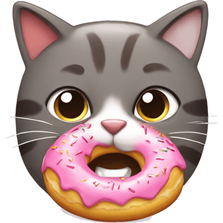 cat eating donut emoji