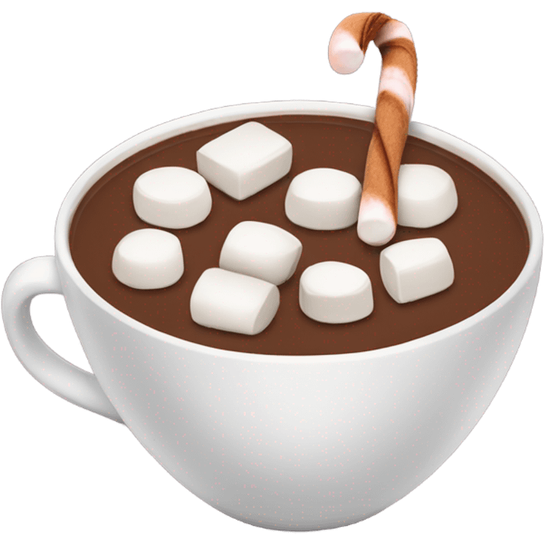 cup of hot chocolate with marshmallows and cinnamon emoji