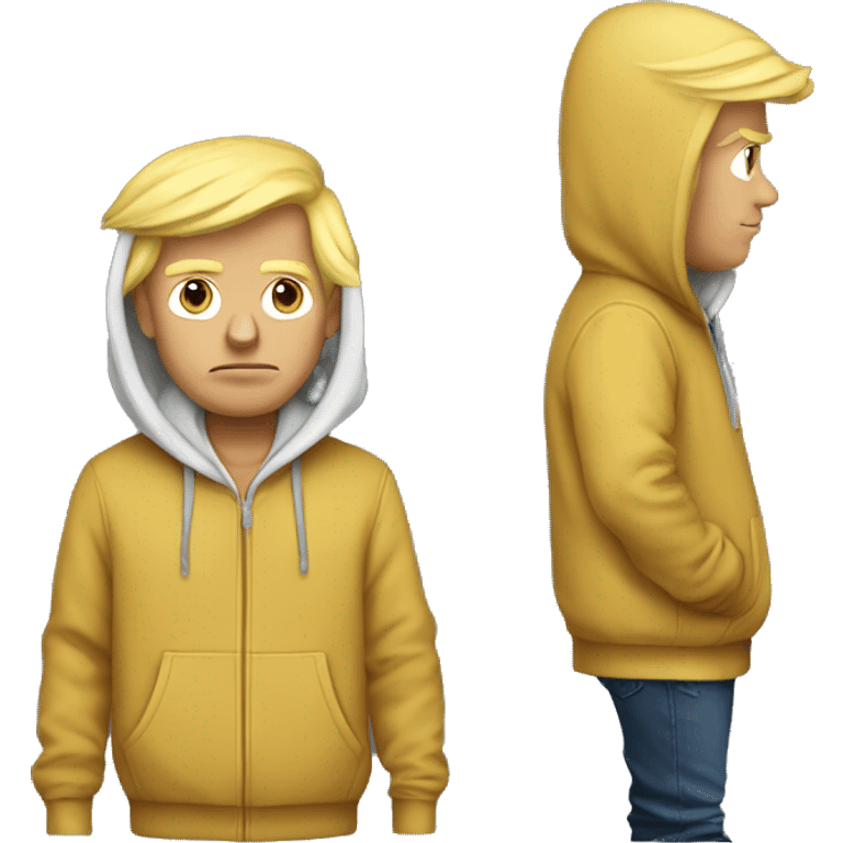 Donald Trump wearing a hoodie emoji