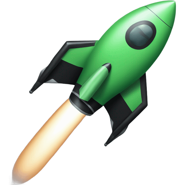 green and black rocket ship emoji