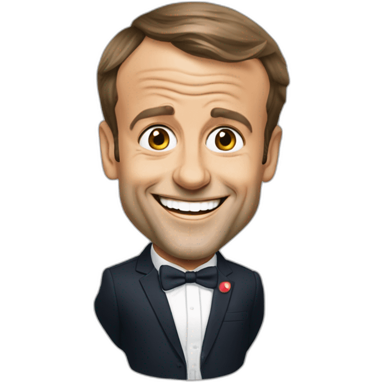 Emmanuel Macron fou rire emoji