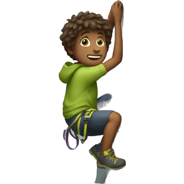 A boy climb mountain emoji