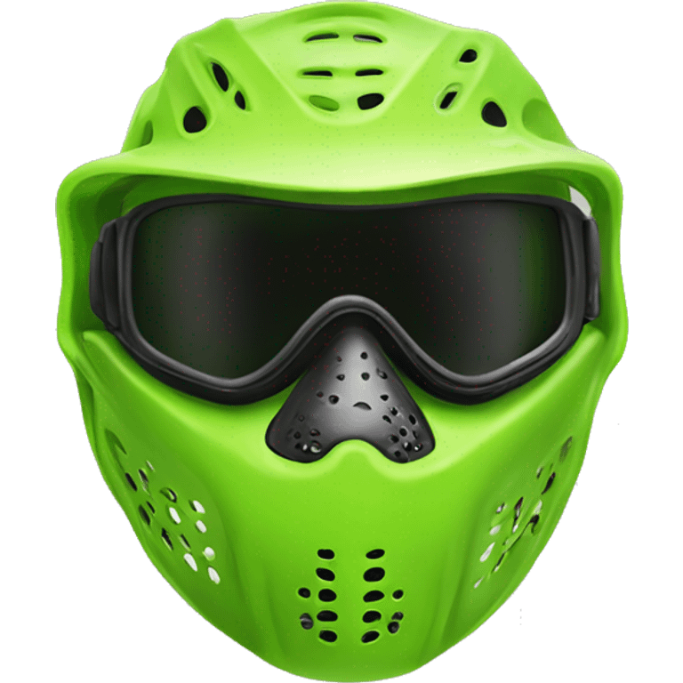 Realistic lime green paintball mask isolated  emoji