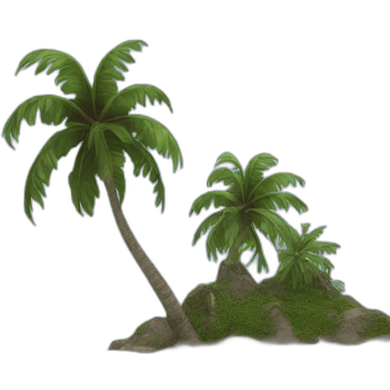 burgundy coloured palm, on a small island emoji