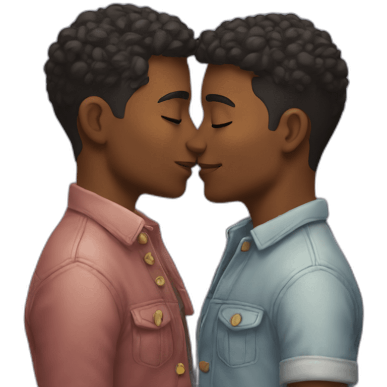 gay grown couple kissing emoji