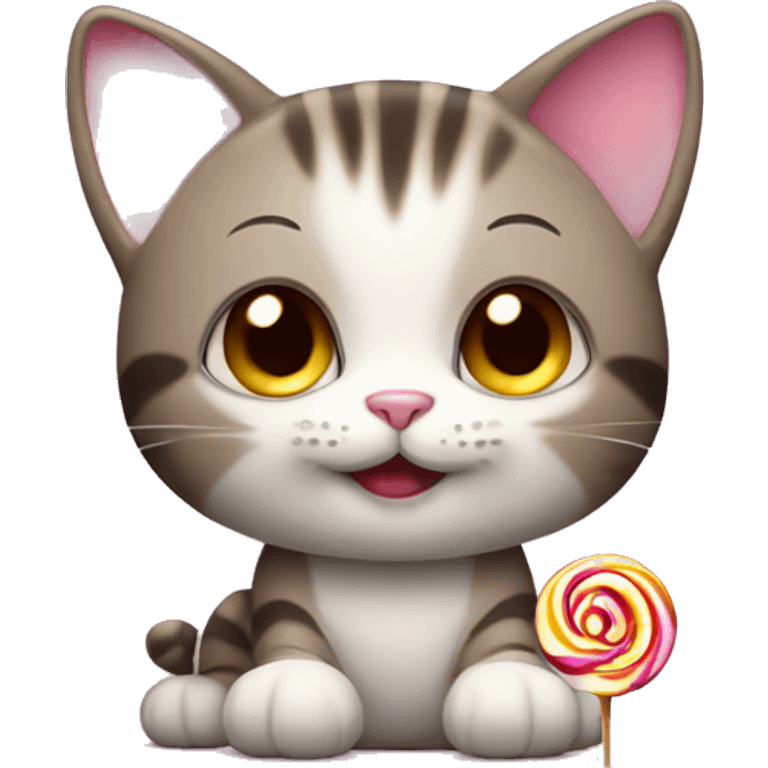 mini cat with candy  emoji