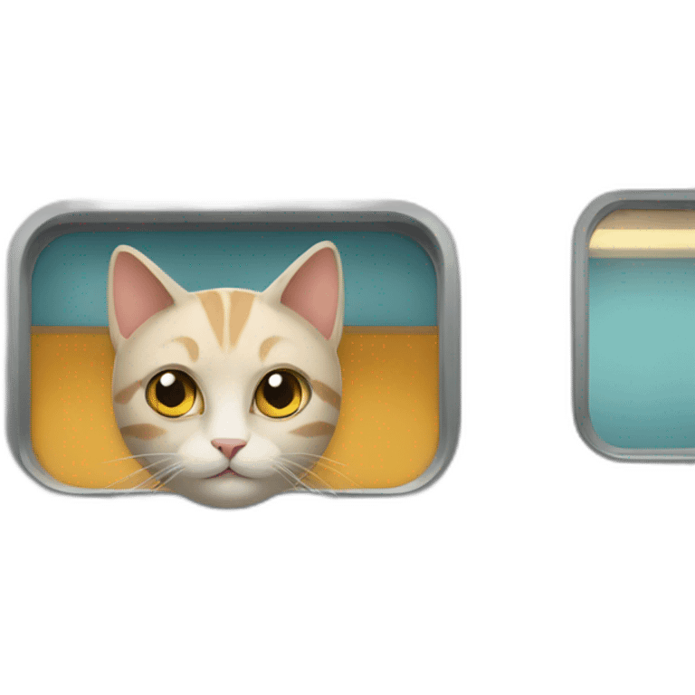 Cat in a train emoji