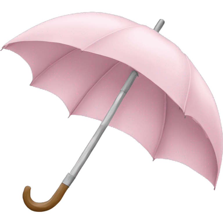 Pale pink umbrella with rain emoji