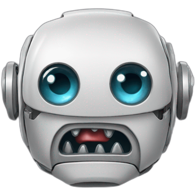 A robot hungry emoji