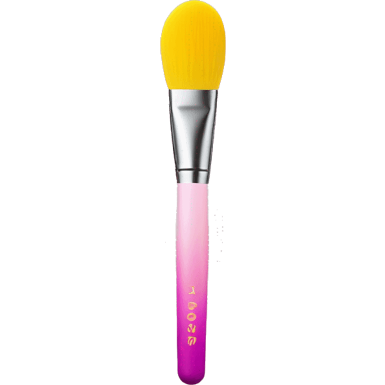 Pink and yellow gradient makeup brush emoji