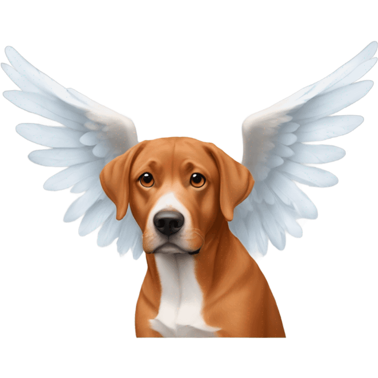 Red Lab mix with angel wings emoji