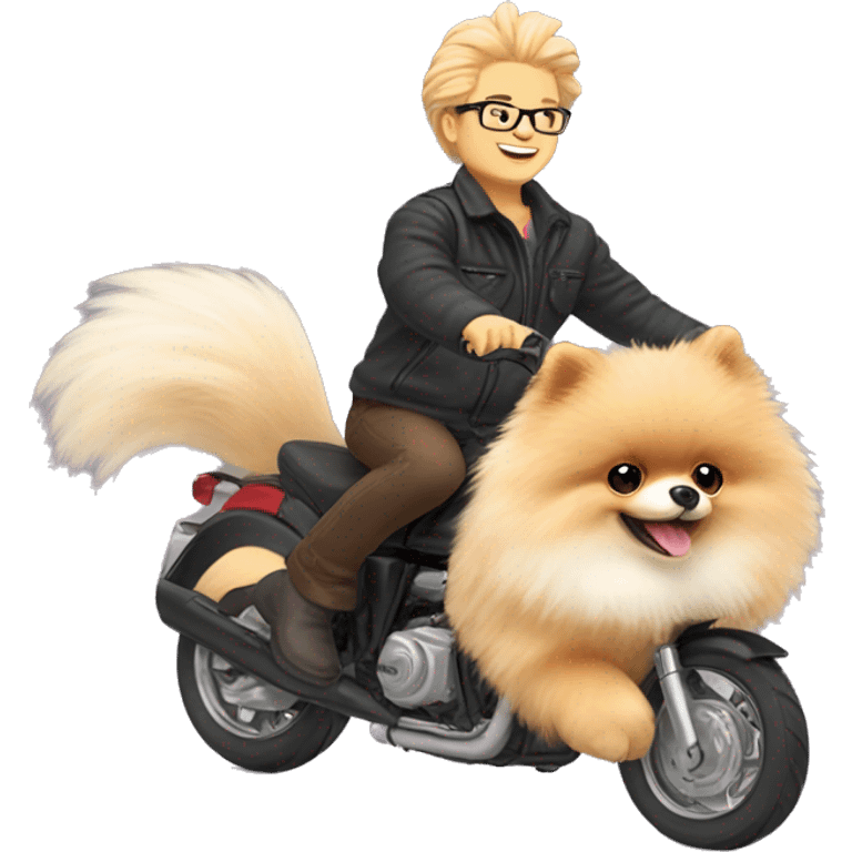 Jellycat bunny riding Pomeranian  emoji