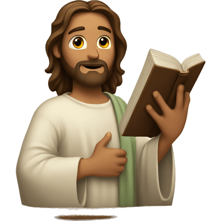 Jesus holding a bible emoji