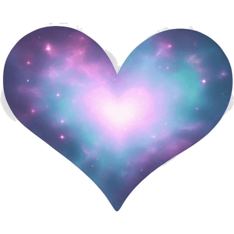 Pastel White iridescent nebula heart emoji