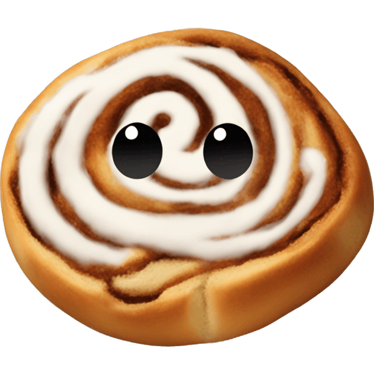 Cinnamon roll on a plate emoji