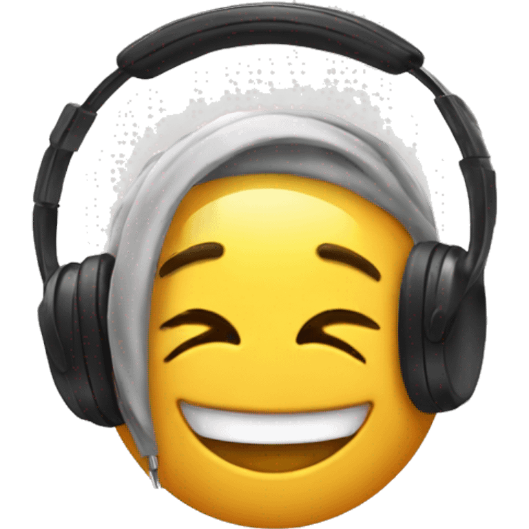 smiling emoji with headphones emoji