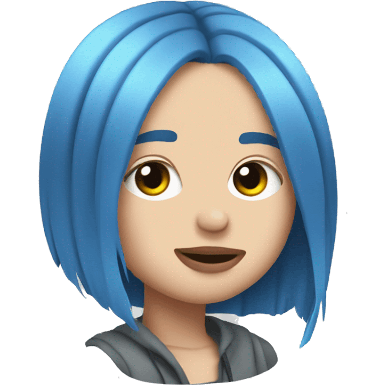 Billie Eilish with blue hair emoji