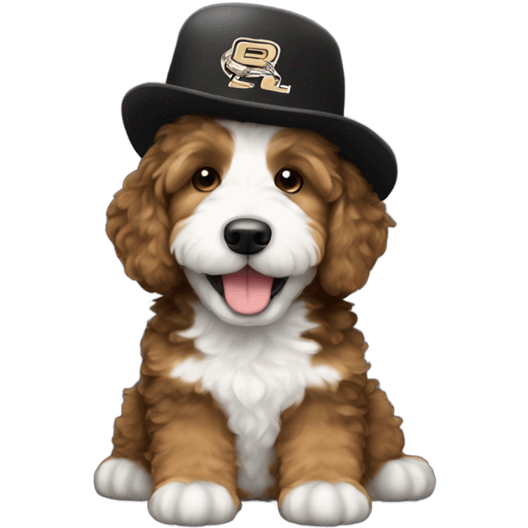 Bernedoodle with purdue hat emoji