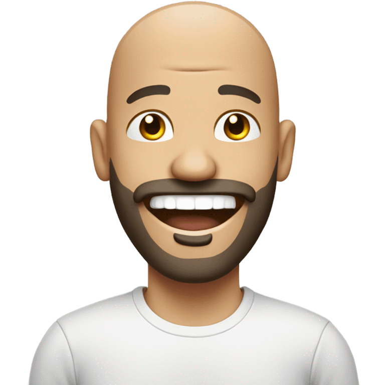 bald man with beard indoors laughing  emoji