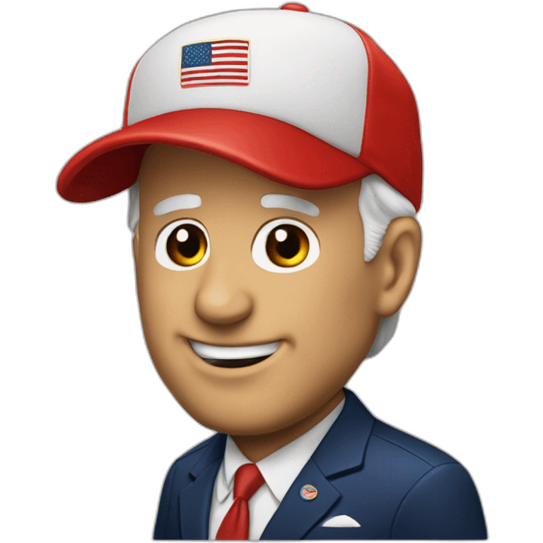 Joe Biden with a red cap emoji