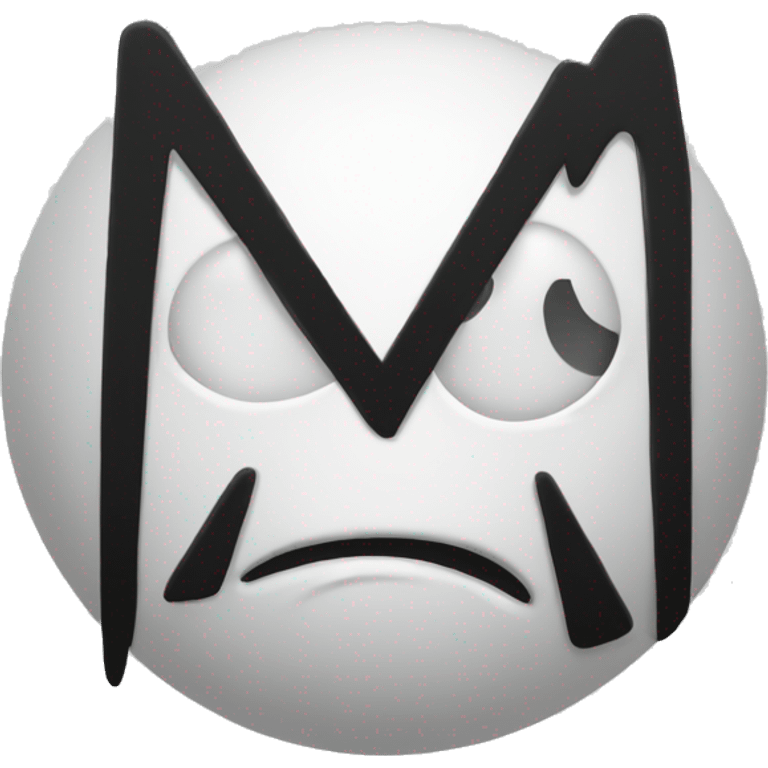 Letter M with angry vibes emoji