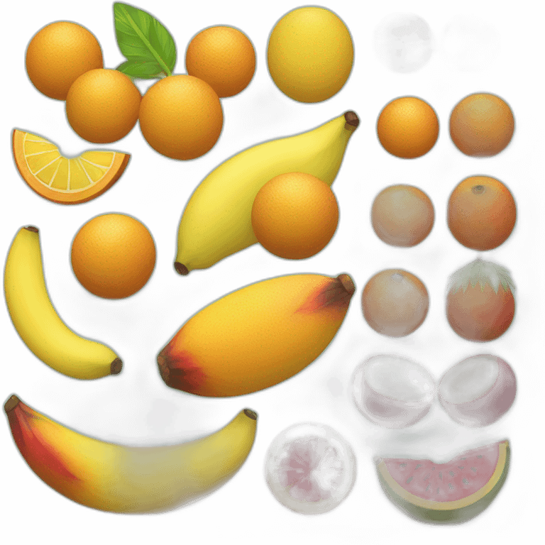 different cut tropical fruits on a plate emoji