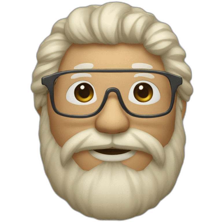 Un homme avec des lunettes et avec grande barbe et beaucoup de cheveux emoji