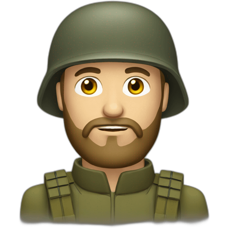 Bearded Ukrainian soldier emoji