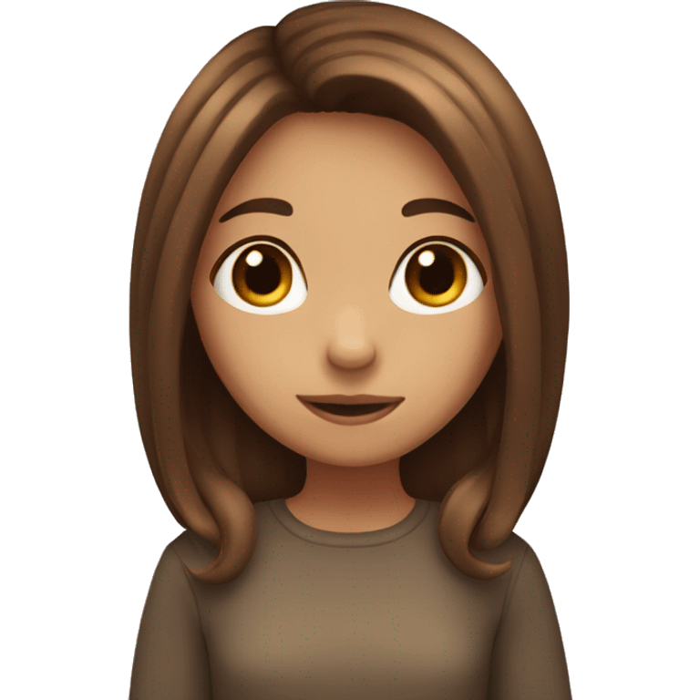 A shy girl with brown hair emoji