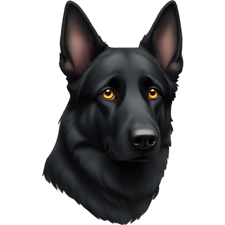 Black German shepherd with heterochromia   emoji