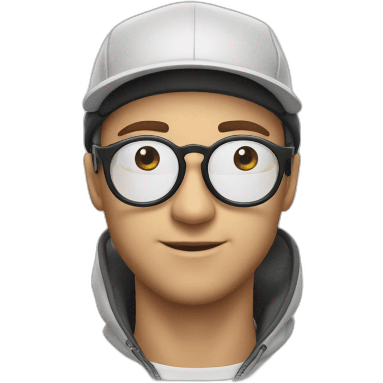 homme-white-casquette-lunette emoji