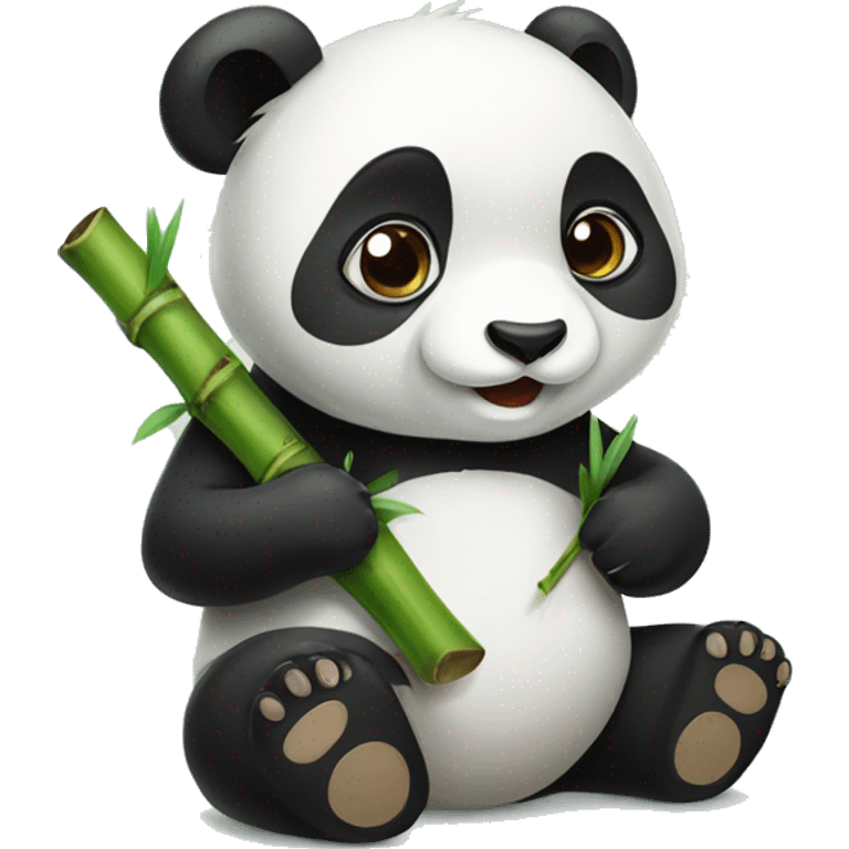 Panda eat bamboo  emoji