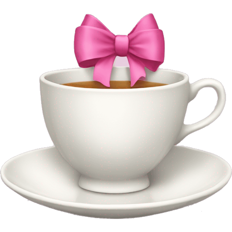 A tea cup with a pink bow emoji