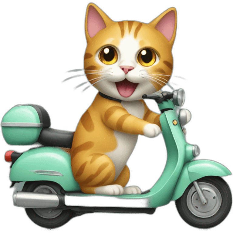 cat riding scooter emoji