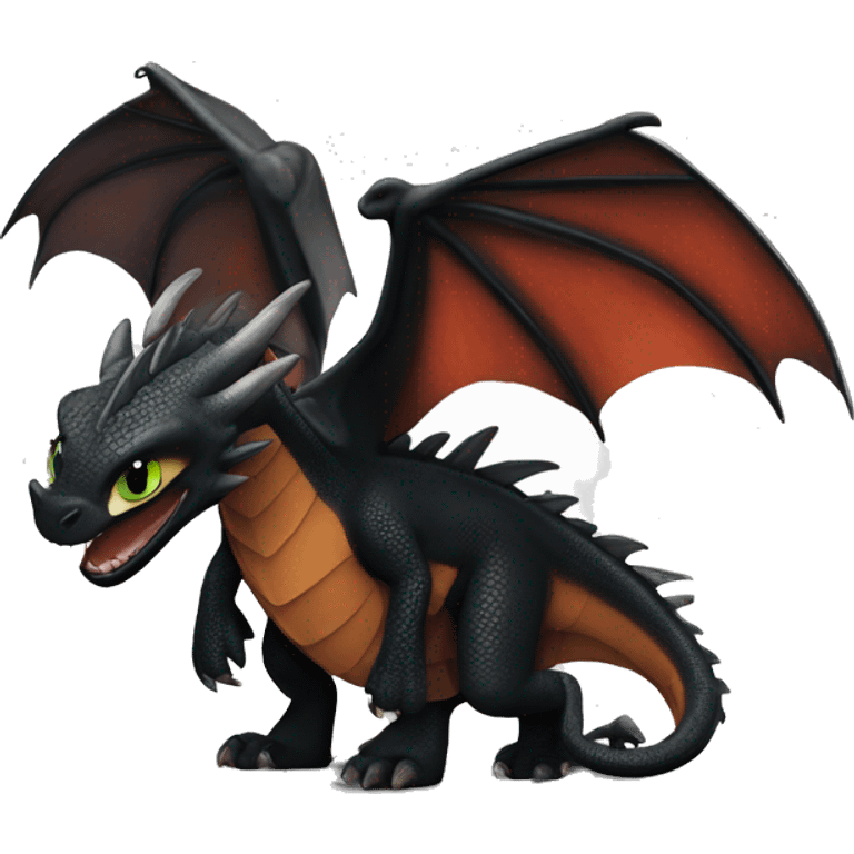 Dragón negro furia nocturna how to train your dragon emoji