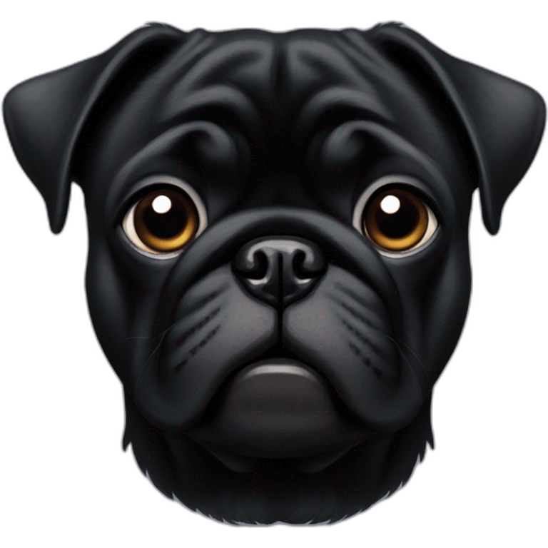 Black pug face emoji