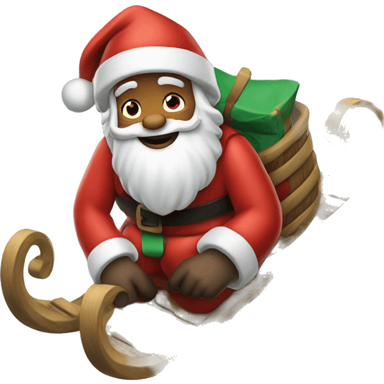 sledding santa claus emoji