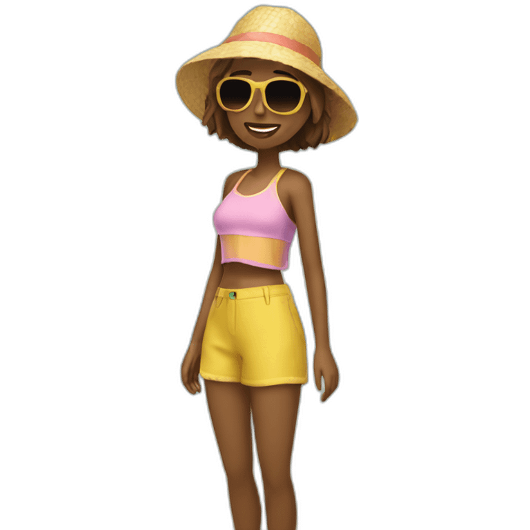 Chica en la playa emoji