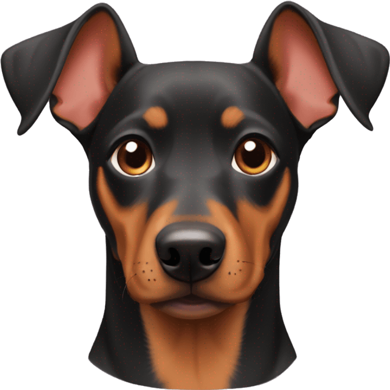 smiley German Pinscher with floppy ears emoji