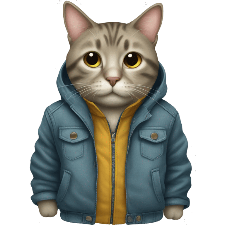 Cat with jacket  emoji