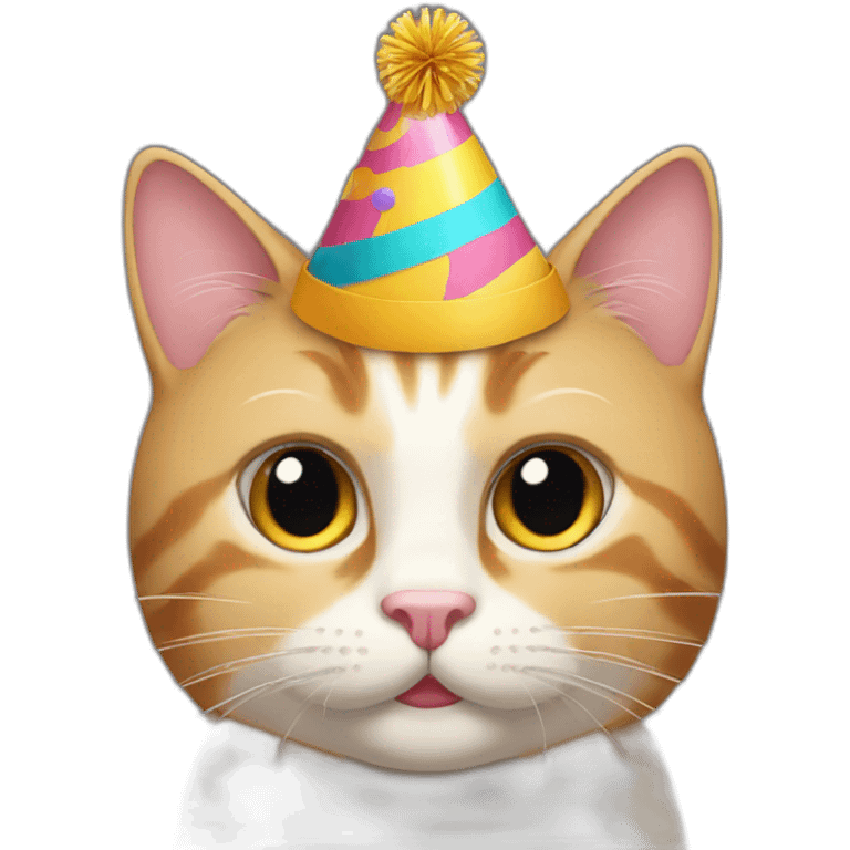 cat with birthday hat emoji emoji