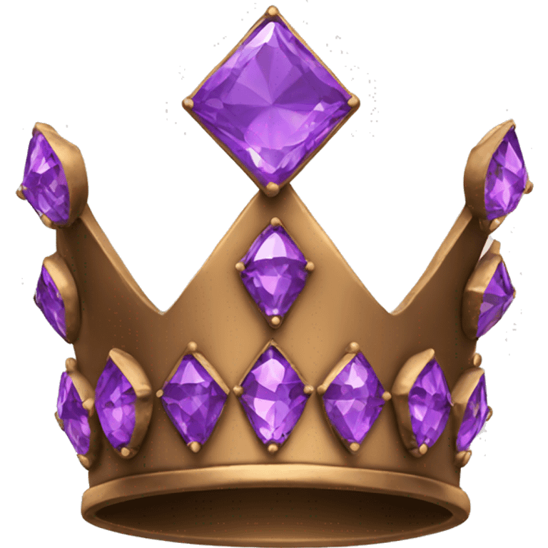 Bronze Crown with some purple diamonds emoji