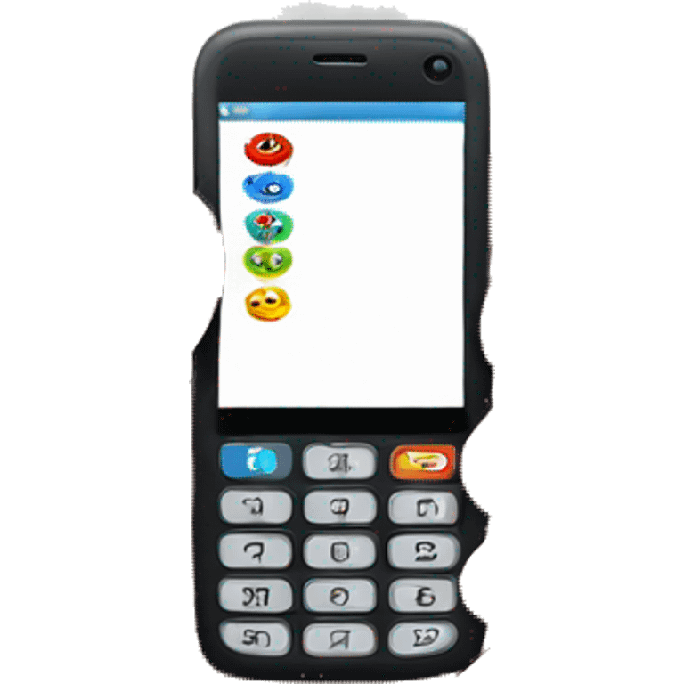 mobile phone with white background in hand emoji